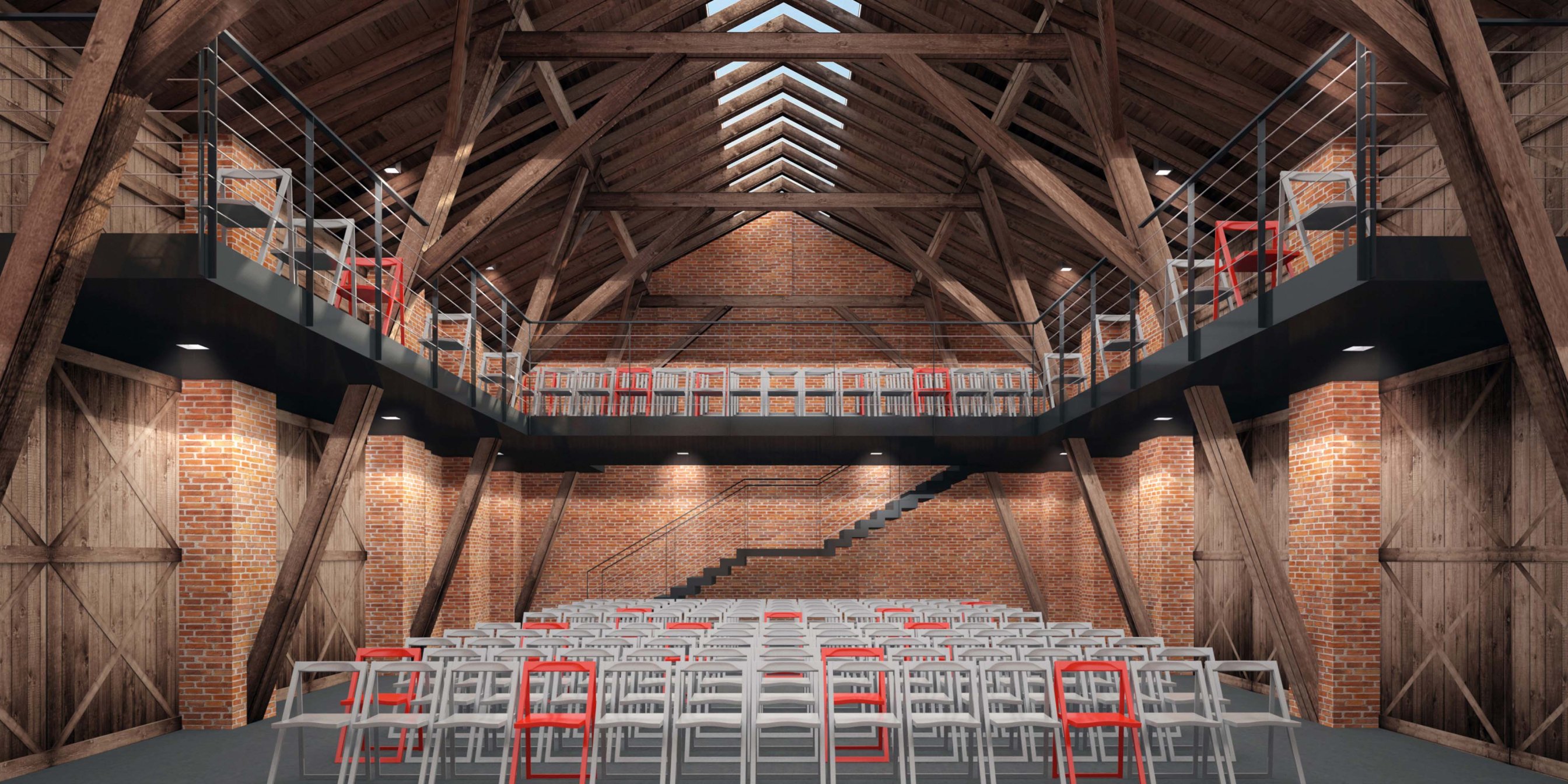 Stodoła – adaptacja wnętrza w Czerwińsku nad Wisłą