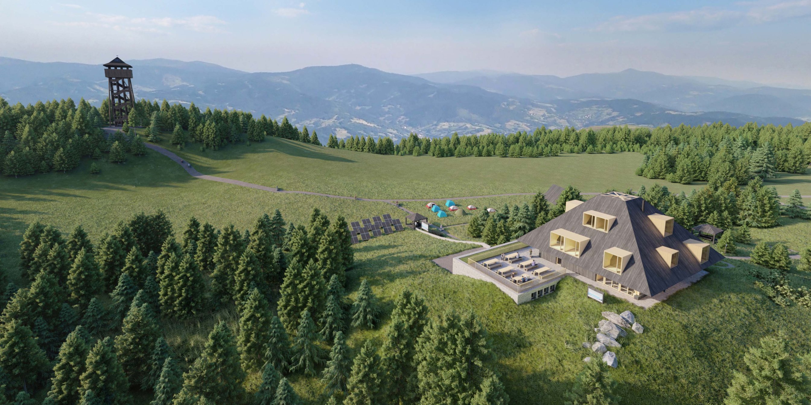 Modelowe schronisko górskie na Lubaniu